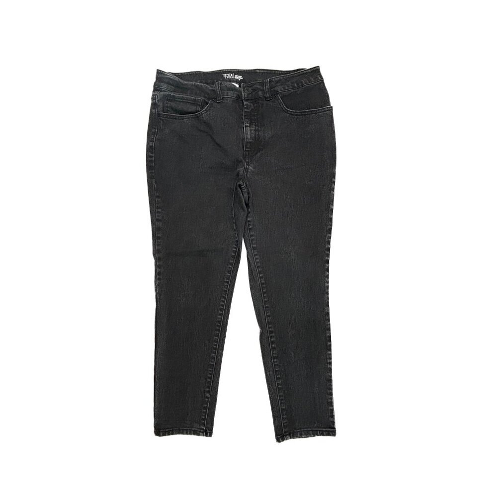 Time And Tru High Rise Skinny Women's size 16P Black Denim Jeans‎